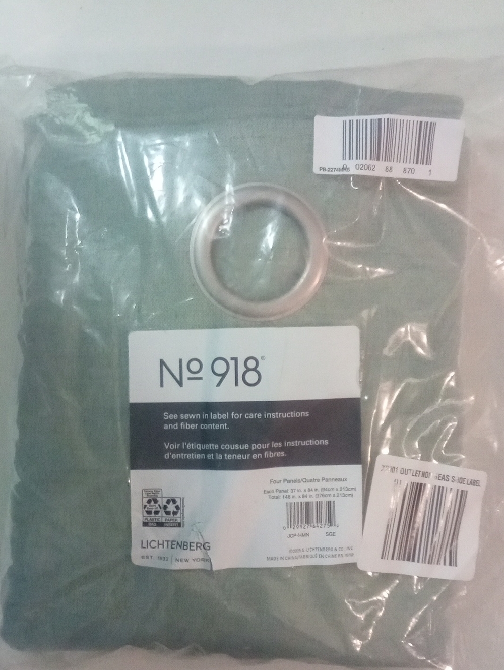 No. 918 Set Of  4 Curtain Panels 2 Solid 2 Sheer Floral  84" NWT $95
